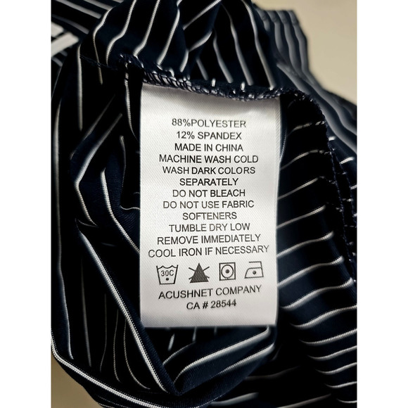 FootJoy ~Men's Size L~ Black/White Striped Golf Polo Shirt Logo, Polyester NWT - Picture 10 of 14